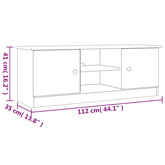vidaXL Szafka pod TV ALTA, biała, 112x35x41 cm, lite drewno sosnowe