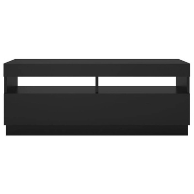 vidaXL Szafka pod TV z oświetleniem LED, czarna, 100x35x40 cm