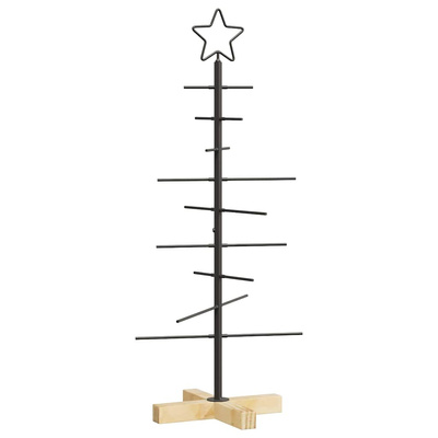 Metalowa choinka świąteczna z podstawą Czarny 89 cm