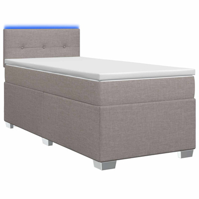 Łóżko Box Spring z materacem i LED Ciemnoszary 100 x 200 cm