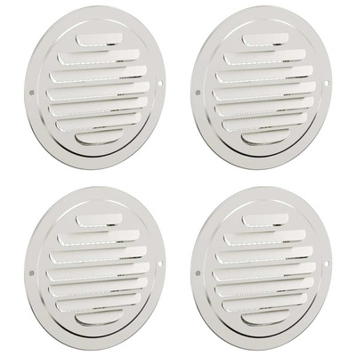 Pokrywy wentylacyjne 4 pcs Srebrny 100 mm Stal nierdzewna