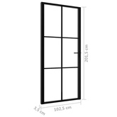 vidaXL Drzwi wewnętrzne, szkło ESG i aluminium, 102,5x201,5 cm, czarne