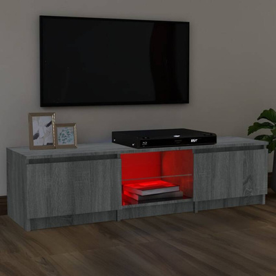 vidaXL Szafka pod TV, z LED, szary dąb sonoma, 140x40x35,5 cm