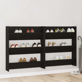 Szafka na buty z półką 2 pcs Czarny Dąb 86 x 18 x 90 cm