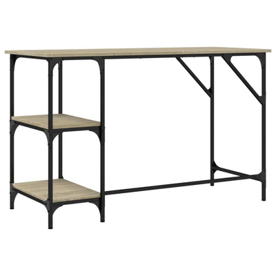 vidaXL Biurko dąb sonoma 120x50x75 cm metal i materiał drewnopochodny