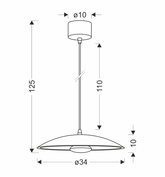 Lampa wisząca LUND 34 cm minimalistyczna – biały klosz talerz - skandynawska lampa nad stół LED