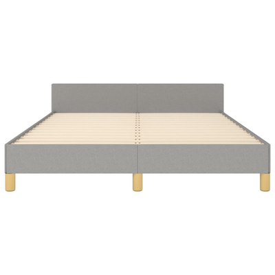 vidaXL Rama łóżka z zagłówkiem, jasnoszara, 140x190 cm, obity tkaniną model standard