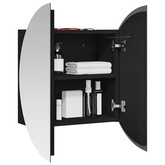 Szafka łazienkowa z lustrem i LED, czarny, 40x40x17,5 cm