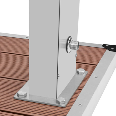 Prysznic ogrodowy z podstawą, WPC, stal nierdzewna