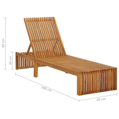 vidaXL Leżak, lite drewno akacjowe
