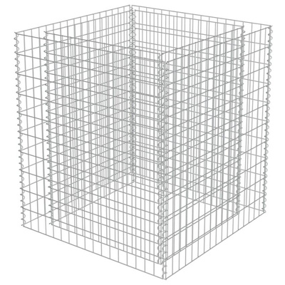 vidaXL Podwyższona donica gabionowa, galwanizowana stal, 90x90x100 cm