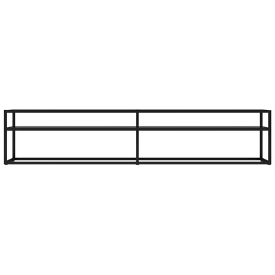 vidaXL Szafka pod TV, czarna, 200x40x40,5 cm, hartowane szkło