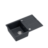 MORGAN 111 GraniteQ zlewozmywak black diamond z syfonem Push To Open 1-komorowy z/o / elementy stal szlachetna