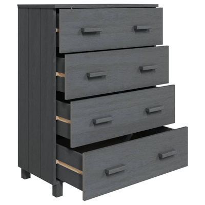 vidaXL Komoda HAMAR, ciemnoszara, 79x40x103,5 cm, lite drewno sosnowe