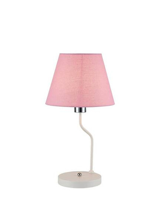 Lampka nocna York Ledea różowy klosz klasyczna z abażurem