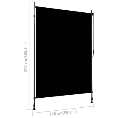 vidaXL Roleta zewnętrzna, 150x270 cm, antracytowa