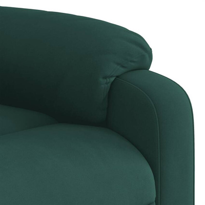vidaXL Podnoszony fotel masujący, elektryczny rozkładany ciemnozielony