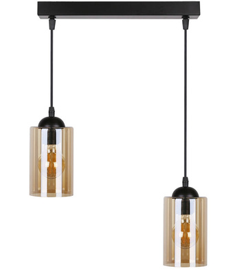 Lampa wisząca listwa czarno/brązowa 2xE27 Bistro 32-00538