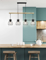 Lampa wisząca z abażurami Spiega mosiężna 8xE27 klosze dymione do salonu