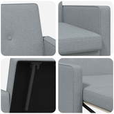 Rozkładana sofa jasnoszary 154 x 94,5 x 80,5 cm