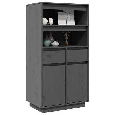 Szafka, szara, 60x40x116,5 cm, lite drewno sosnowe