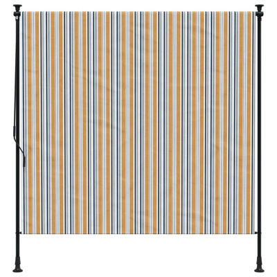 vidaXL Roleta zewnętrzna, żółto-biała, 200x270 cm, tkanina i stal