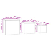 Stoliki wsuwane pod siebie, 3 szt., szarość betonu