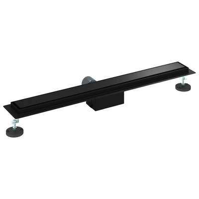 2 w 1 Odwodnienie prysznicowe Czarny 80 cm Stal nierdzewna 304