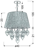 Lampa wisząca na łańcuchu szaro beżowa Elissa Candellux 33-04567