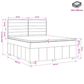 Łóżko z box spring LED z materacem Czarny 140 x 200 cm tkanina