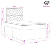 Łóżko z box spring LED z materacem niebieski 120 x 200 cm Welur