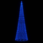 vidaXL Choinka z lampek, na maszt, 1534 niebieskie LED, 500 cm