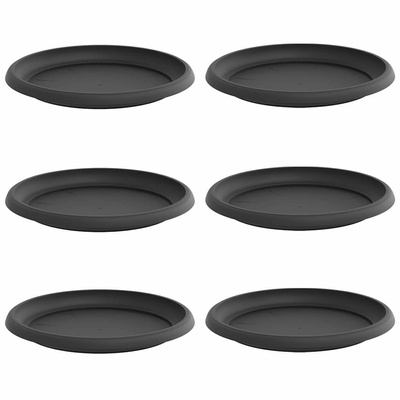 Okrągły Talerzyk Kwiatowy 6 pcs Czarny ? 14 x 2 cm
