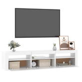 vidaXL Szafka pod TV z oświetleniem LED, biała, 180x35x40 cm