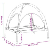 vidaXL Legowisko dla psa, z baldachimem, antracytowe, tkanina i stal