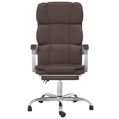 vidaXL Rozkładany fotel biurowy, brązowy, sztuczna skóra model standard