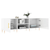 vidaXL Szafka pod TV, wysoki połysk, biała, 150x30x50 cm