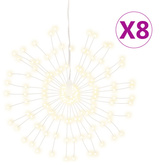 Ozdoby świąteczne, 140 lampek LED, 8 szt., ciepła biel, 17 cm