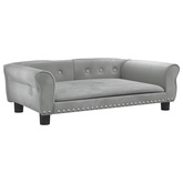 Legowisko dla psa, jasnoszare, 95x55x30 cm, aksamitne