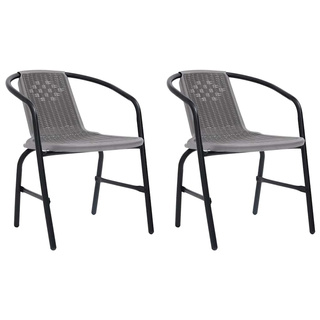 vidaXL Krzesła ogrodowe, 2 szt., rattan PE i stal, 110 kg