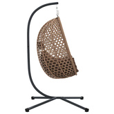 Wiszące krzesło jajo kawowy 104 x 100 x 191 cm polirattan