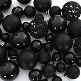 Zestaw Bombek Choinkowych 61 pcs Czarny Z tworzywa sztucznego