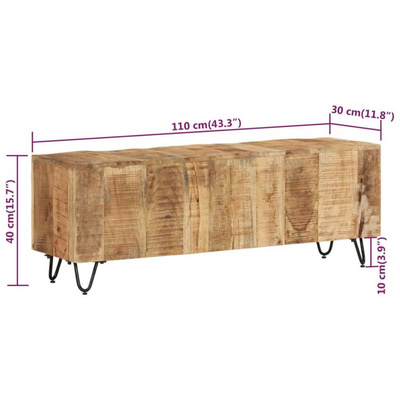 vidaXL Szafka pod TV, 110x30x40 cm, lite drewno mango