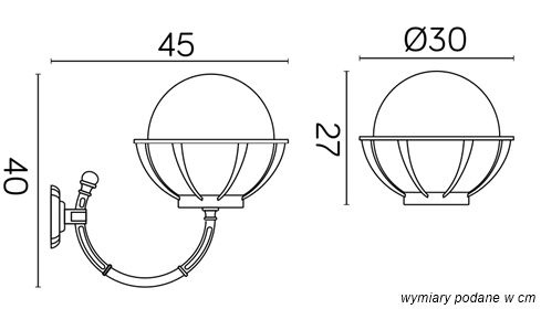 Kinkiet zewnętrzny K 3012/1/KPO 250