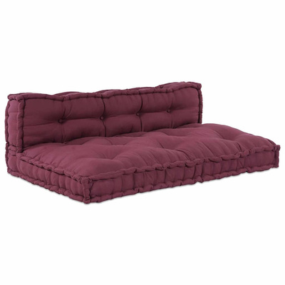 Poduszka do sofy paletowej 2 pcs Bordowy 120 x 80 x 38 cm