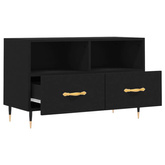 vidaXL Szafka pod TV, czarna, 80x36x50 cm, materiał drewnopochodny