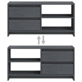 vidaXL Szafka pod TV, szara, 80x31x39 cm, drewno sosnowe