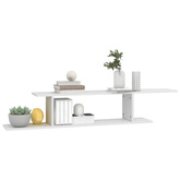 vidaXL Wisząca szafka pod TV, biel z połyskiem, 125x18x23 cm