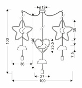 Trio shs p lampa wisząca czarny 3x20W E27 iq kids multi kolor