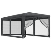 vidaXL Namiot imprezowy z 6 ścianami z siatki, antracyt, 3x6 m, HDPE